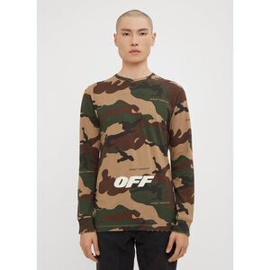 Off-White Men Long Sleeve Camo Print T-Shirt